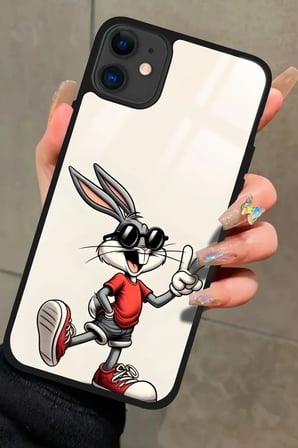 Apple iPhone 11 Uyumlu Bugs Bunny Tasarımlı Parlak Silikon Kılıf