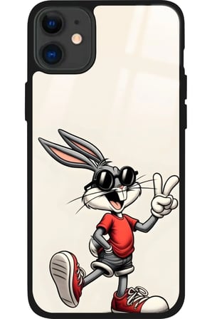 Apple iPhone 11 Uyumlu Bugs Bunny Tasarımlı Parlak Silikon Kılıf