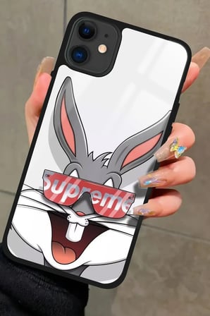 Apple iPhone 11 Uyumlu Bugs Bunny Tasarımlı Parlak Silikon Kılıf