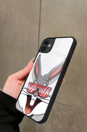 Apple iPhone 11 Uyumlu Bugs Bunny Tasarımlı Parlak Silikon Kılıf
