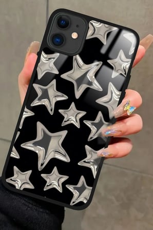 Apple iPhone 11 Uyumlu Yıldız Tasarımlı Parlak Silikon Kılıf