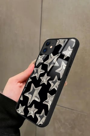 Apple iPhone 11 Uyumlu Yıldız Tasarımlı Parlak Silikon Kılıf
