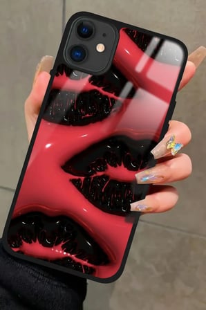 Apple iPhone 11 Uyumlu Dudak Tasarımlı Parlak Silikon Kılıf