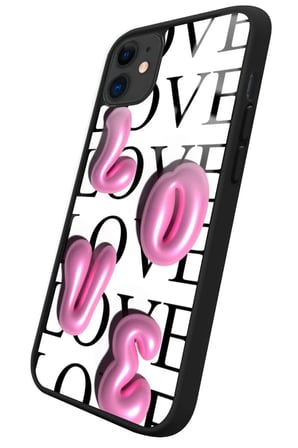Apple iPhone 11 Uyumlu Love Yazılı Parlak Silikon Kılıf