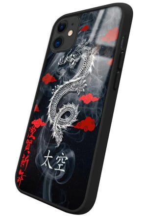 Apple iPhone 11 Uyumlu Dragon Tasarımlı Parlak Silikon Kılıf