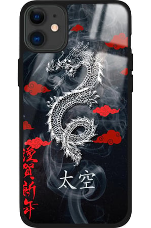 Apple iPhone 11 Uyumlu Dragon Tasarımlı Parlak Silikon Kılıf
