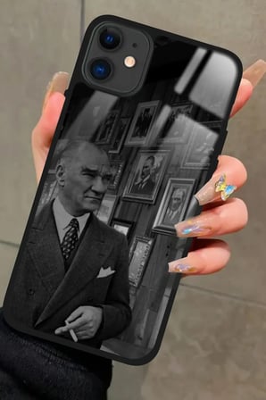 Apple iPhone 11 Uyumlu Atatürk Tasarımlı Parlak Silikon Kılıf