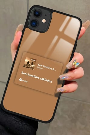 Apple iPhone 11 Uyumlu Şarkı Sözü Tasarımlı Parlak Silikon Kılıf