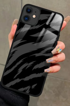 Apple iPhone 12 Uyumlu Zebra Tasarımlı Parlak Silikon Kılıf