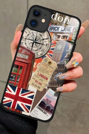 Apple iPhone 12 Uyumlu Travel Tasarımlı Parlak Silikon Kılıf