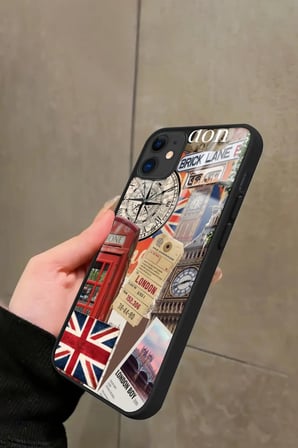 Apple iPhone 12 Uyumlu Travel Tasarımlı Parlak Silikon Kılıf