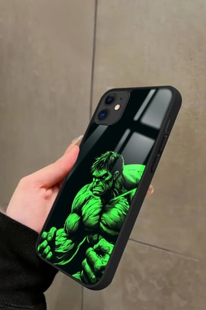 Apple iPhone 12 Uyumlu Hulk Tasarımlı Parlak Silikon Kılıf