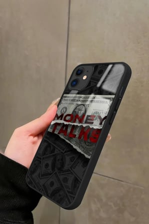 Apple iPhone 12 Uyumlu Money Tasarımlı Parlak Silikon Kılıf