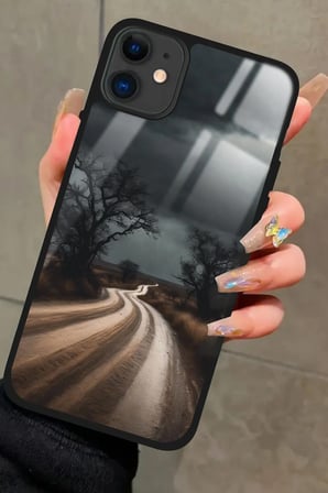 Apple iPhone 12 Uyumlu Yol Tasarımlı Parlak Silikon Kılıf