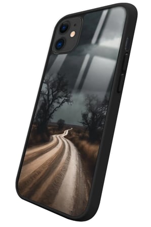 Apple iPhone 12 Uyumlu Yol Tasarımlı Parlak Silikon Kılıf