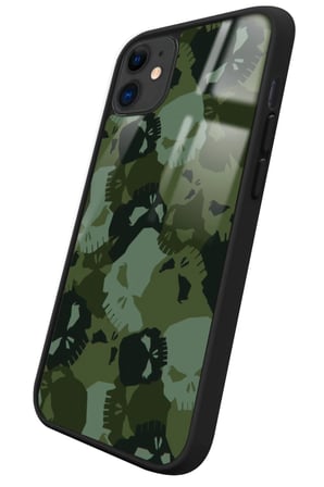 Apple iPhone 12 Uyumlu Kamuflaj Tasarımlı Parlak Silikon Kılıf