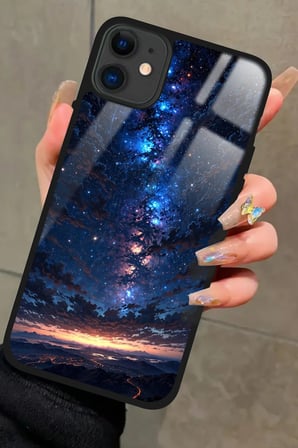 Apple iPhone 12 Uyumlu Soyut Sanat Tasarımlı Parlak Silikon Kılıf