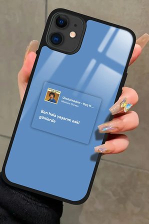 Apple iPhone 12 Uyumlu Müslüm Gürses Şarkı Sözü Tasarımlı Parlak Silikon Kılıf