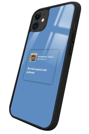 Apple iPhone 12 Uyumlu Müslüm Gürses Şarkı Sözü Tasarımlı Parlak Silikon Kılıf