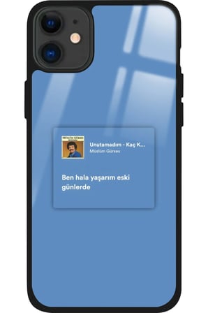 Apple iPhone 12 Uyumlu Müslüm Gürses Şarkı Sözü Tasarımlı Parlak Silikon Kılıf