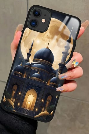 Apple iPhone 12 Uyumlu Cami Tasarımlı Parlak Silikon Kılıf