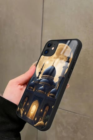 Apple iPhone 12 Uyumlu Cami Tasarımlı Parlak Silikon Kılıf