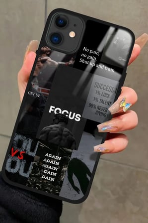 Apple iPhone 12 Uyumlu Gym Tasarımlı Parlak Silikon Kılıf