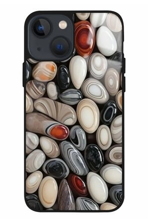 Apple iPhone 13 Uyumlu Renkli Taş Tasarımlı Parlak Silikon Kılıf