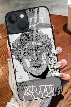 Apple iPhone 13 Uyumlu Tablo Tasarımlı Parlak Silikon Kılıf