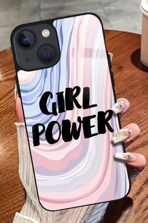 Apple iPhone 13 Uyumlu Girl Power Tasarımlı Parlak Silikon Kılıf