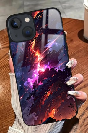 Apple iPhone 13 Uyumlu Soyut Sanat Tasarımlı Parlak Silikon Kılıf