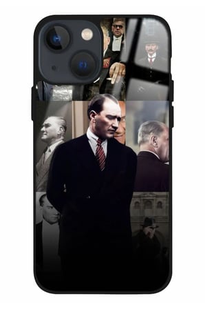 Apple iPhone 13 Uyumlu Atatürk Poster Tasarımlı Parlak Silikon Kılıf