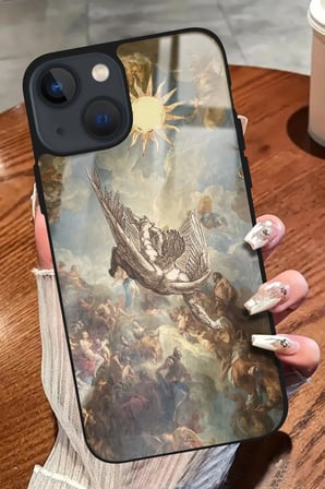 Apple iPhone 13 Uyumlu Melek Tasarımlı Parlak Silikon Kılıf