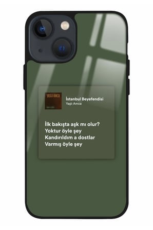 Apple iPhone 13 Uyumlu Şarkı Sözü Tasarımlı Parlak Silikon Kılıf