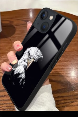 Apple iPhone 13 Uyumlu Kartal Tasarımlı Parlak Silikon Kılıf