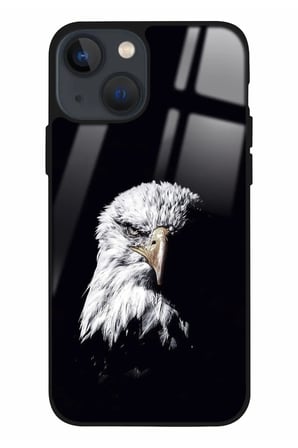 Apple iPhone 13 Uyumlu Kartal Tasarımlı Parlak Silikon Kılıf