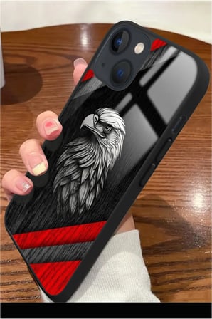 Apple iPhone 13 Uyumlu Kartal Tasarımlı Parlak Silikon Kılıf