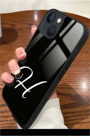 Apple iPhone 13 Uyumlu H Harfi Yazılı Parlak Silikon Kılıf