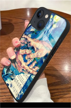 Apple iPhone 14 Uyumlu Tablo Tasarımlı Parlak Silikon Kılıf