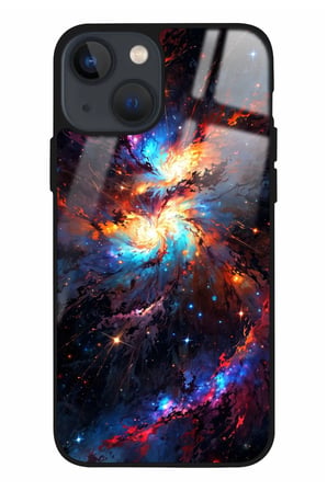 Apple iPhone 14 Uyumlu Soyut Sanat Tasarımlı Parlak Silikon Kılıf