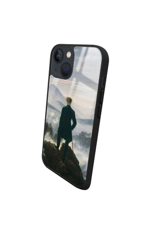 Apple iPhone 14 Uyumlu Bulutların Üzerinde Yolculuk Tasarımlı Parlak Silikon Kılıf