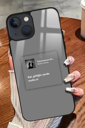 Apple iPhone 14 Uyumlu Müslüm Gürses Şarkı Sözü Tasarımlı Parlak Silikon Kılıf