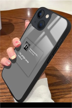 Apple iPhone 14 Uyumlu Müslüm Gürses Şarkı Sözü Tasarımlı Parlak Silikon Kılıf