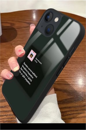 Apple iPhone 14 Uyumlu Nilüfer Şarkı Sözü Tasarımlı Parlak Silikon Kılıf
