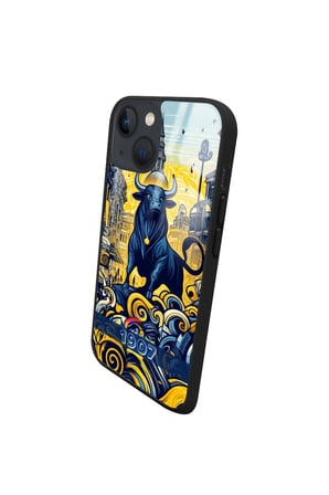 Apple iPhone 14 Uyumlu Kadıköy Boğası Tasarımlı Parlak Silikon Kılıf