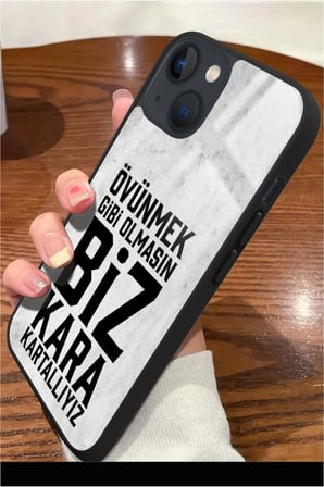 Apple iPhone 14 Uyumlu Taraftar Sözü Yazılı Parlak Silikon Kılıf