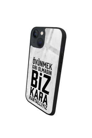Apple iPhone 14 Uyumlu Taraftar Sözü Yazılı Parlak Silikon Kılıf