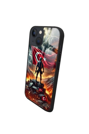 Apple iPhone 15 Uyumlu Türk Bayrağı Tasarımlı Parlak Silikon Kılıf