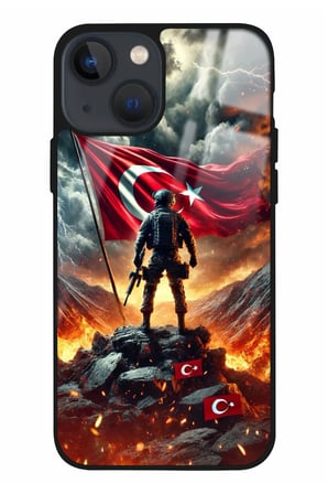 Apple iPhone 15 Uyumlu Türk Bayrağı Tasarımlı Parlak Silikon Kılıf