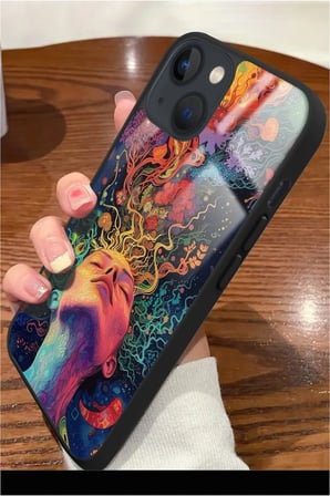 Apple iPhone 15 Uyumlu Tablo Tasarımlı Parlak Silikon Kılıf